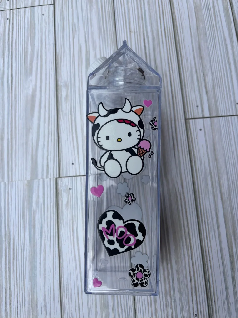 Hello Kitty Clear Bottle with Pink and White Accents